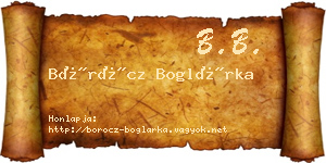 Böröcz Boglárka névjegykártya